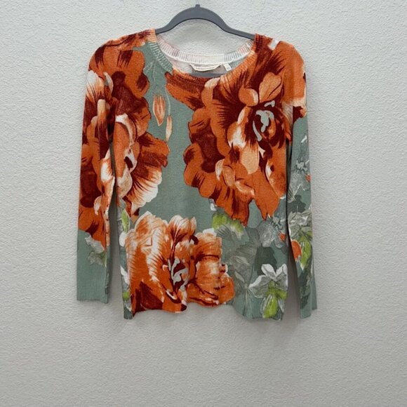 Soft Surroundings Floral Knit Long Sleeve Pullover Sweater 2FK79 Womens size XS - Picture 1 of 4